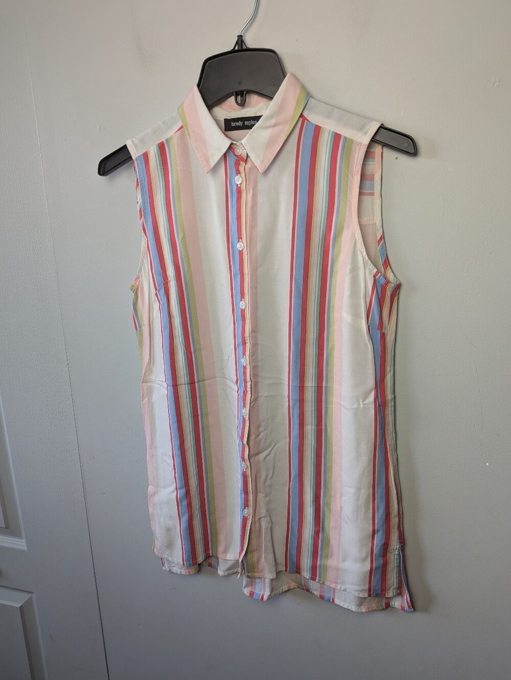 BRODY MYLES Women Stripes Camisole Size Small Colorful Summer Top